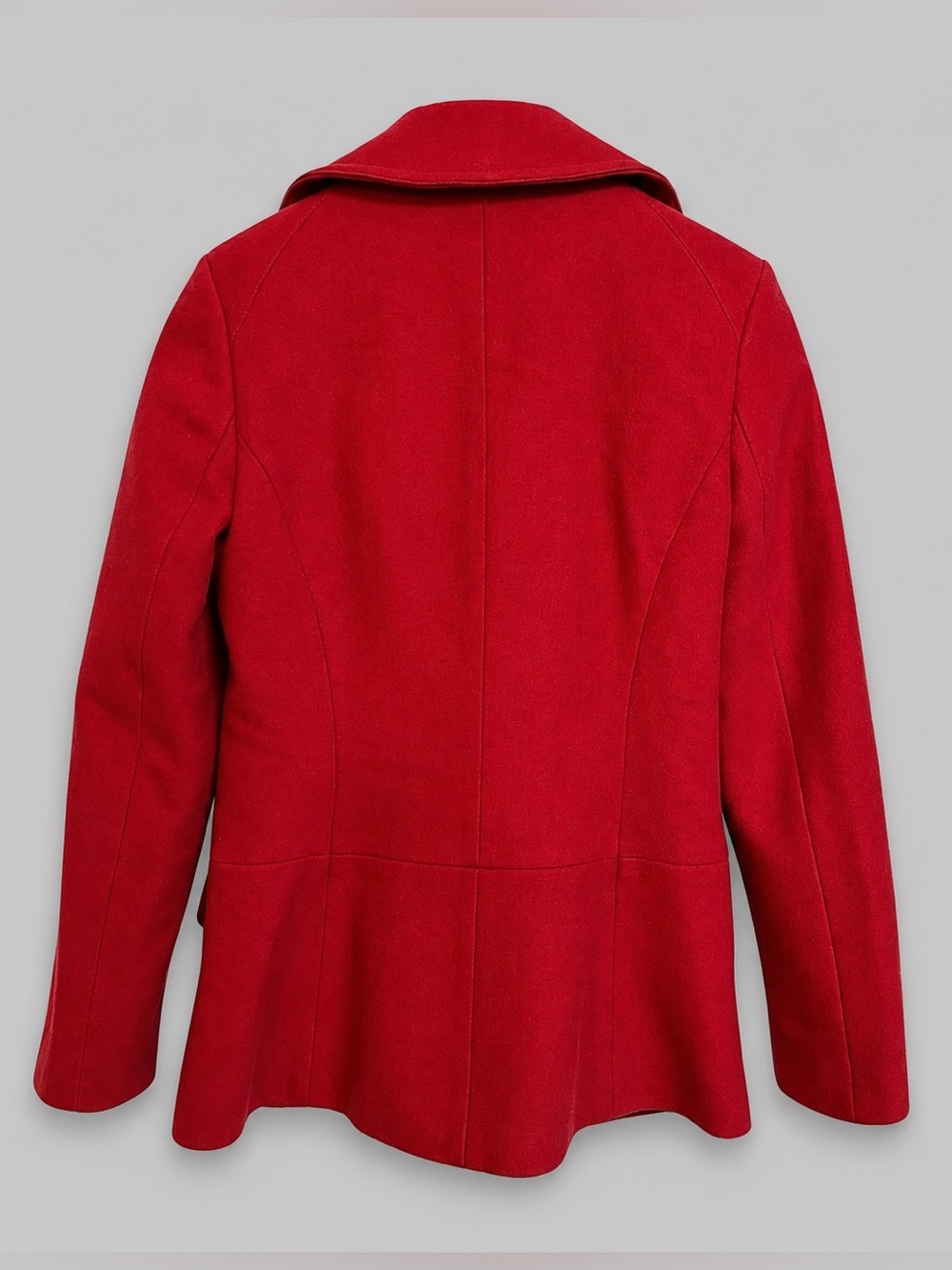 Banana Republic Wool Blend Peacoat Red XS Classic Double Breasted Coat - Picture 6 of 9